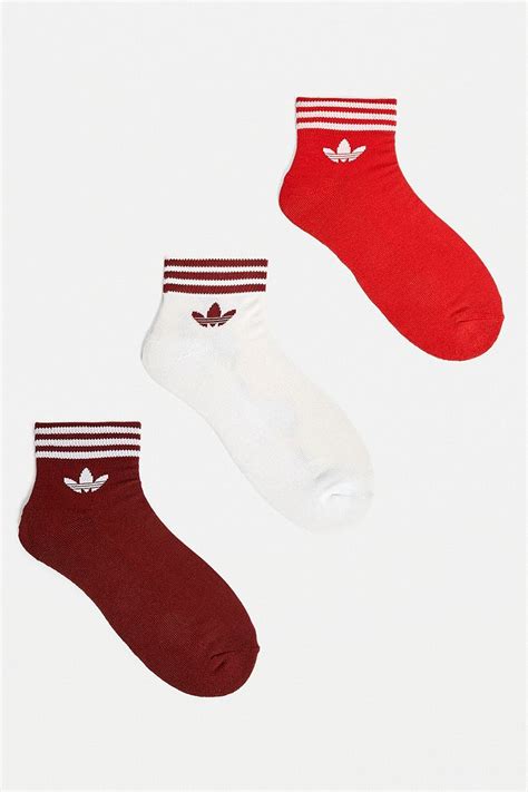 adidas ankle socks red.